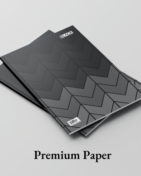 nRp Black A4 Notebooks - Geometric Cover |  Matt Black & Glossy White UV Finish - Image 6