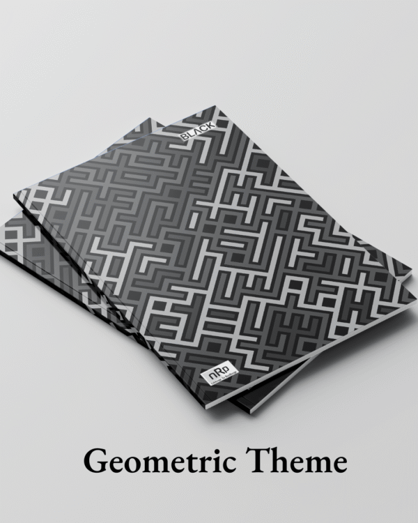 nRp Black A4 Notebooks - Geometric Cover |  Matt Black & Glossy White UV Finish - Image 5