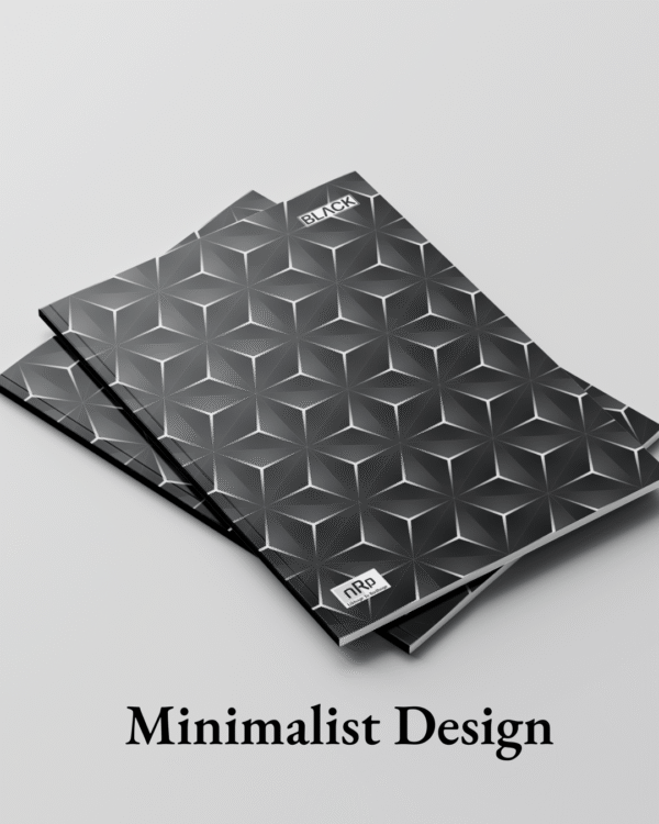 nRp Black A4 Notebooks - Geometric Cover |  Matt Black & Glossy White UV Finish - Image 3