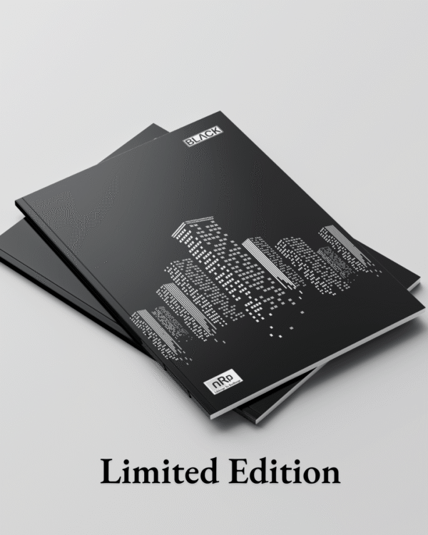 nRp Black A4 Notebooks - Geometric Cover |  Matt Black & Glossy White UV Finish - Image 2