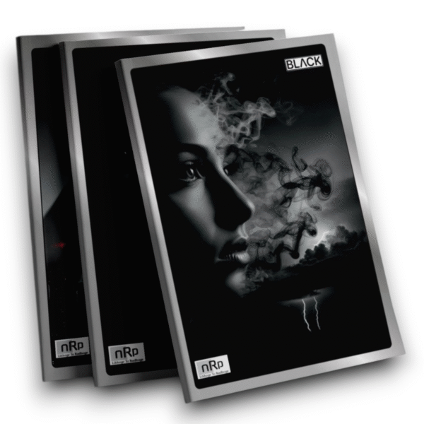 nRp Black A4 Notebooks - Geometric Cover |  Matt Black & Glossy White UV Finish